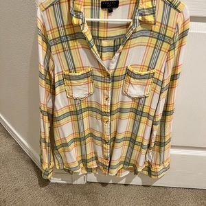 V-neck button down